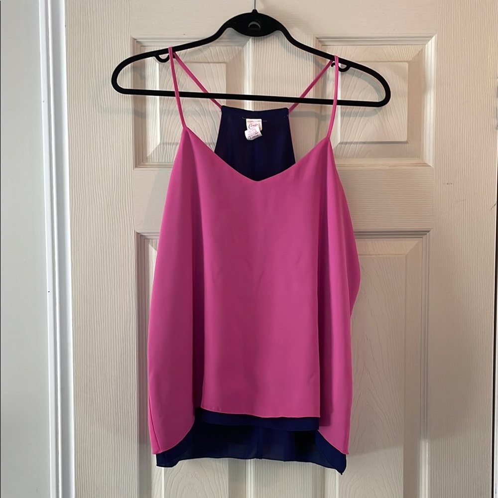 Candie's Pink and Blue Asymmetrical Camisole